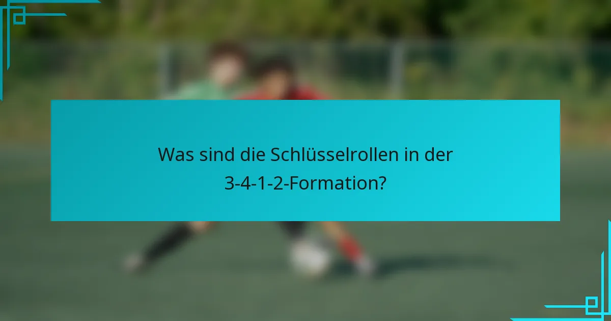 Was sind die Schlüsselrollen in der 3-4-1-2-Formation?