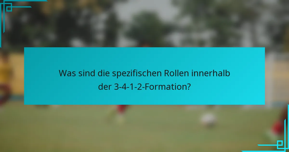 Was sind die spezifischen Rollen innerhalb der 3-4-1-2-Formation?