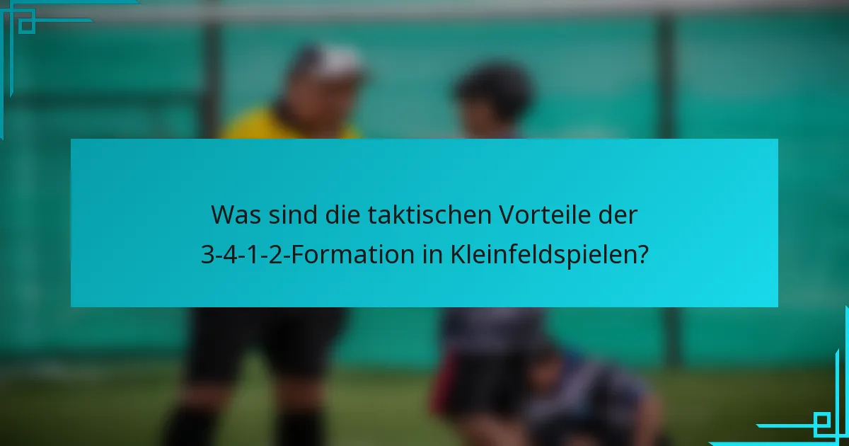 Was sind die taktischen Vorteile der 3-4-1-2-Formation in Kleinfeldspielen?