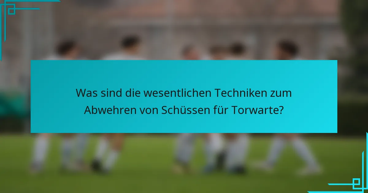 Was sind die wesentlichen Techniken zum Abwehren von Schüssen für Torwarte?