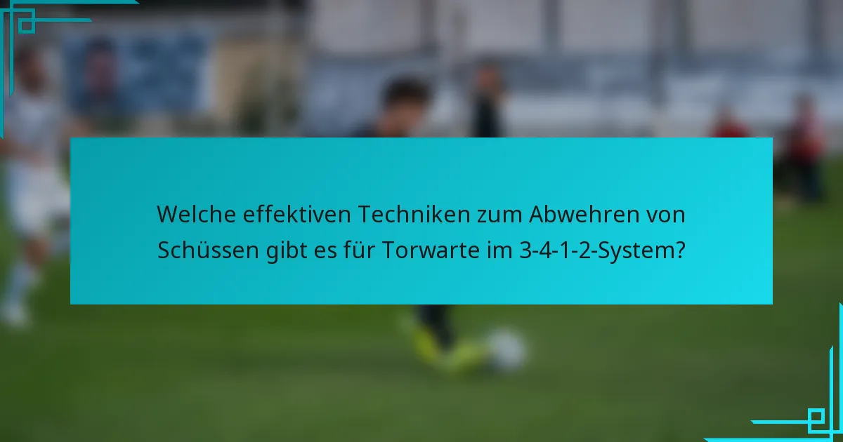 Welche effektiven Techniken zum Abwehren von Schüssen gibt es für Torwarte im 3-4-1-2-System?