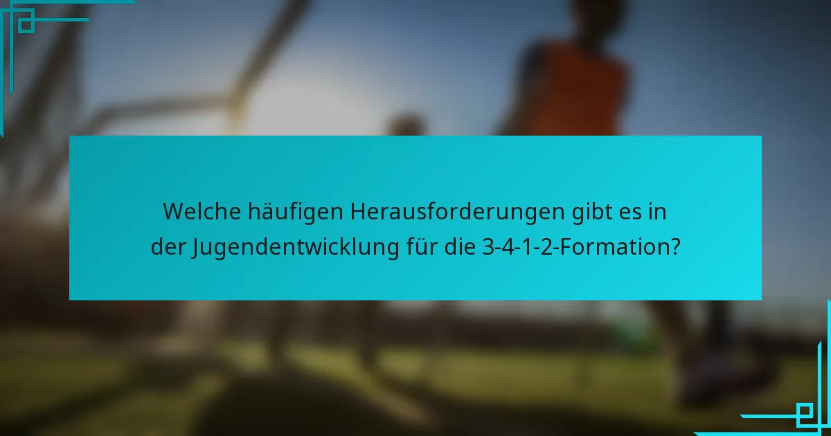 Welche häufigen Herausforderungen gibt es in der Jugendentwicklung für die 3-4-1-2-Formation?