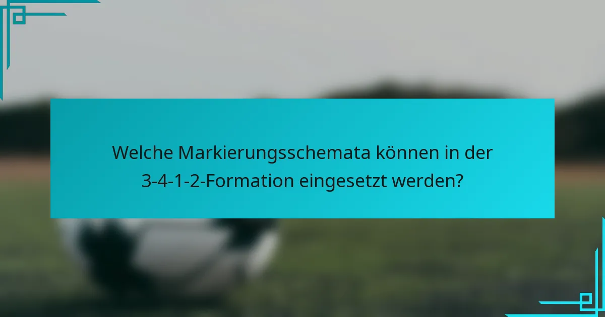Welche Markierungsschemata können in der 3-4-1-2-Formation eingesetzt werden?