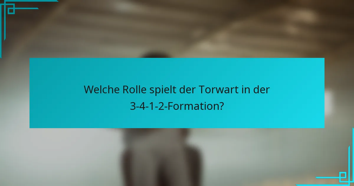 Welche Rolle spielt der Torwart in der 3-4-1-2-Formation?