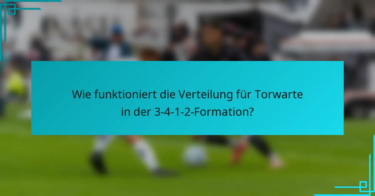 Wie funktioniert die Verteilung für Torwarte in der 3-4-1-2-Formation?