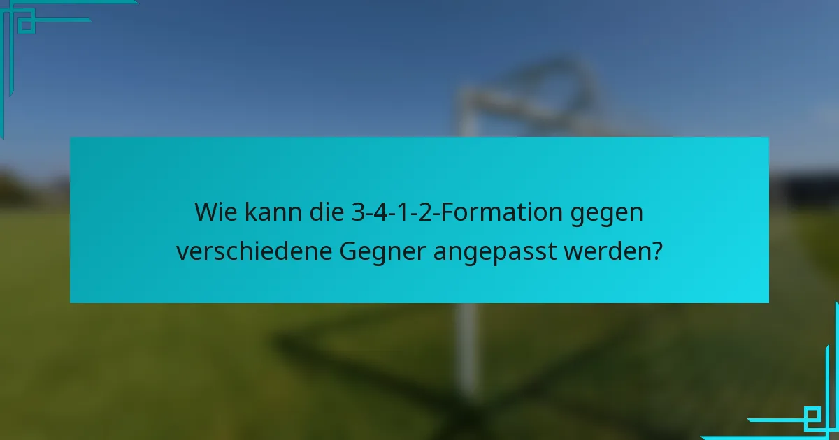 Wie kann die 3-4-1-2-Formation gegen verschiedene Gegner angepasst werden?