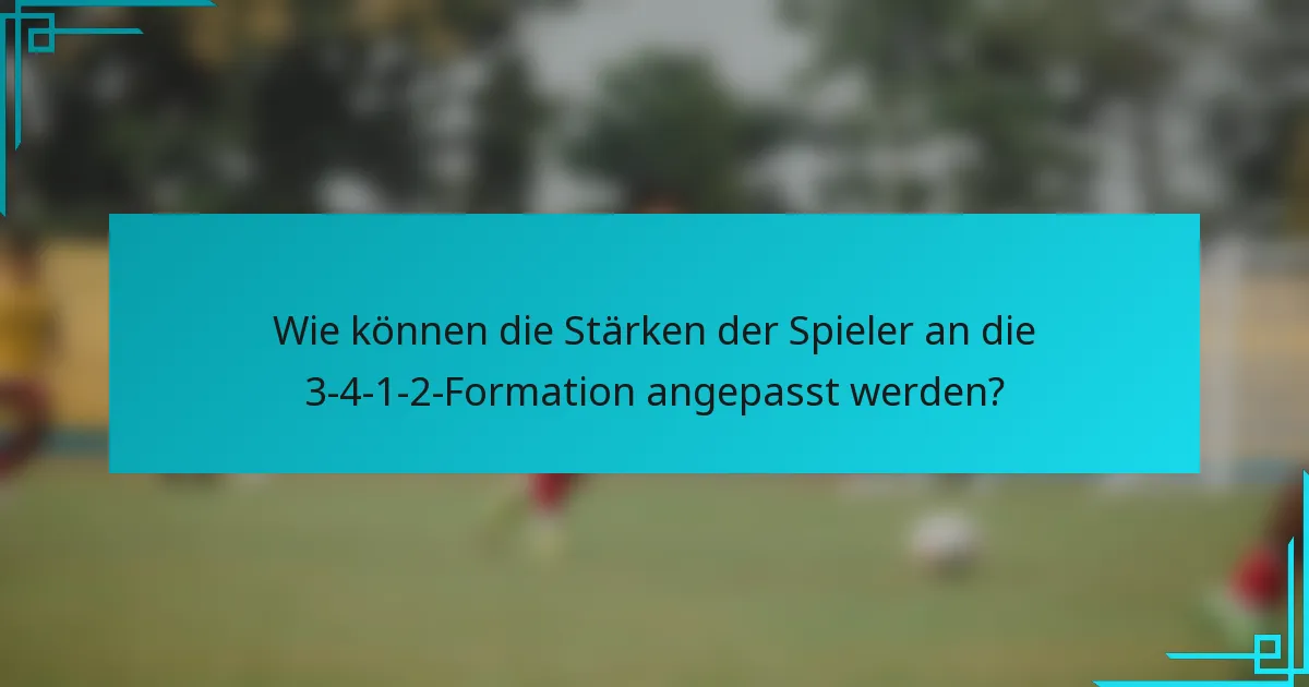 Wie können die Stärken der Spieler an die 3-4-1-2-Formation angepasst werden?