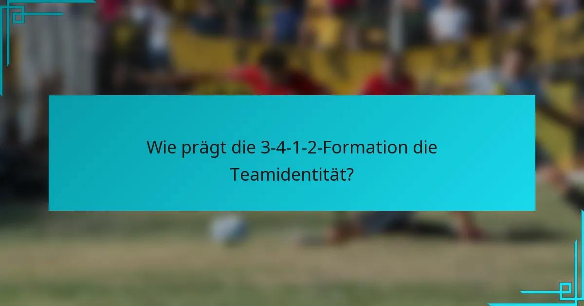 Wie prägt die 3-4-1-2-Formation die Teamidentität?
